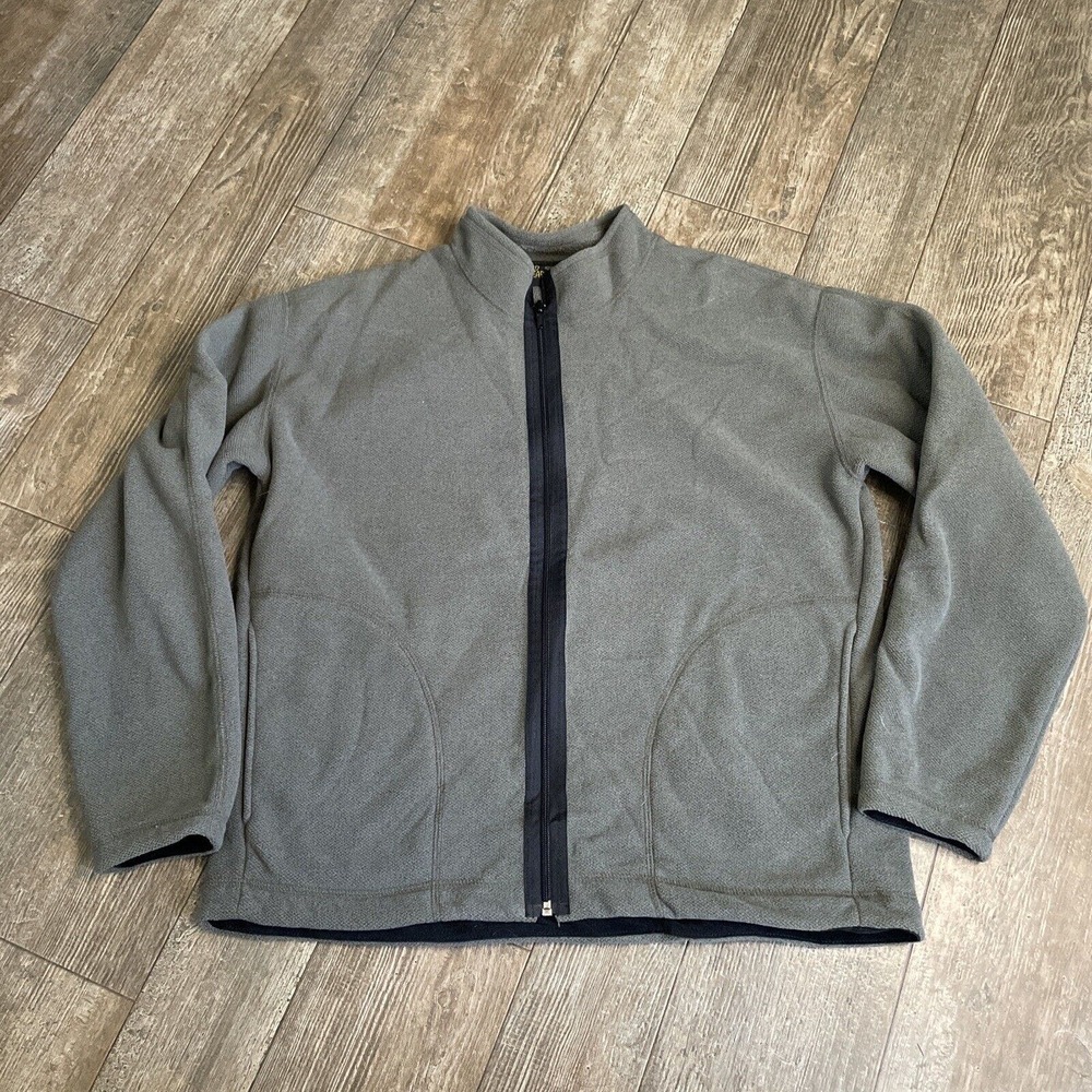 Mountain Hard Wear Full Zip Fleece Jacket Womens 12 Gray Green Sweatshirt USA